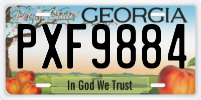 GA license plate PXF9884
