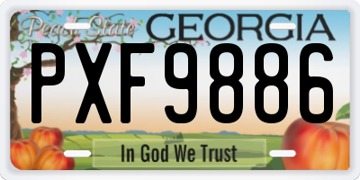GA license plate PXF9886