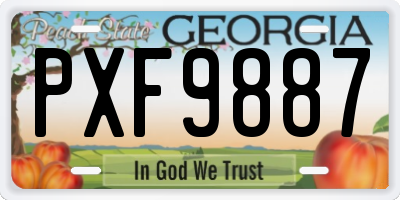 GA license plate PXF9887