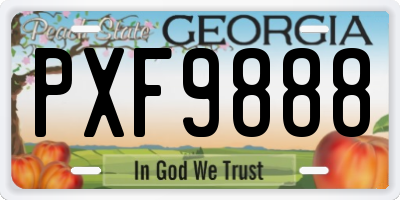 GA license plate PXF9888