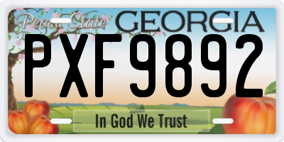 GA license plate PXF9892