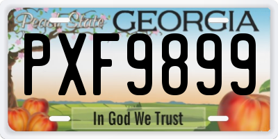 GA license plate PXF9899