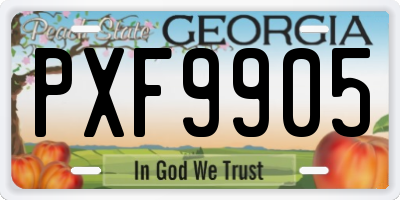 GA license plate PXF9905
