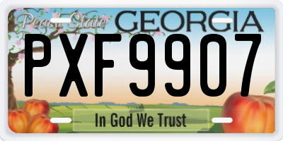 GA license plate PXF9907