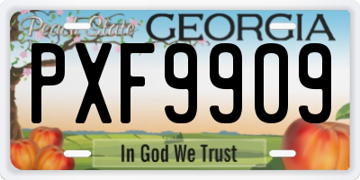 GA license plate PXF9909