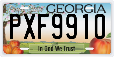 GA license plate PXF9910