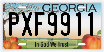 GA license plate PXF9911