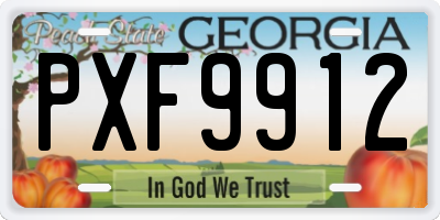 GA license plate PXF9912