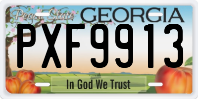 GA license plate PXF9913