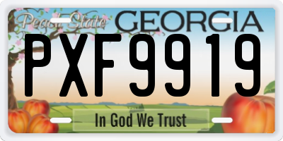 GA license plate PXF9919