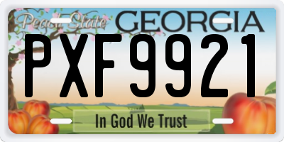 GA license plate PXF9921