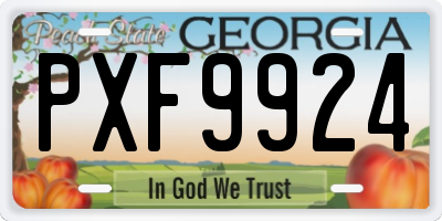 GA license plate PXF9924