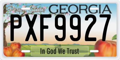 GA license plate PXF9927