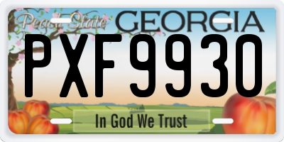 GA license plate PXF9930