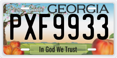 GA license plate PXF9933