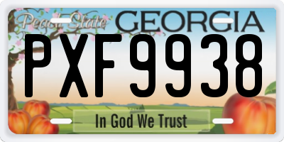 GA license plate PXF9938