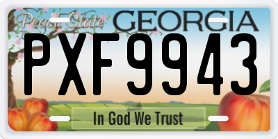 GA license plate PXF9943