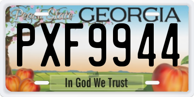 GA license plate PXF9944