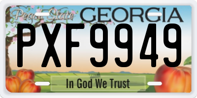 GA license plate PXF9949