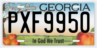 GA license plate PXF9950