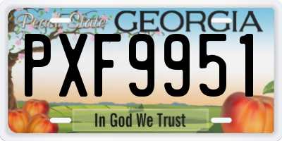 GA license plate PXF9951