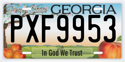 GA license plate PXF9953