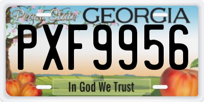 GA license plate PXF9956