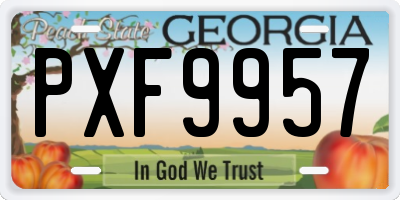 GA license plate PXF9957