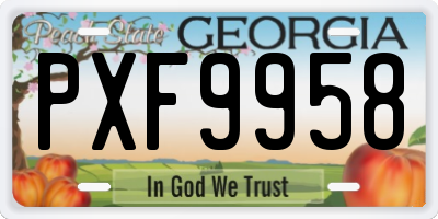 GA license plate PXF9958
