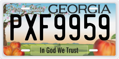 GA license plate PXF9959