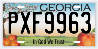 GA license plate PXF9963