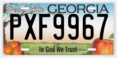 GA license plate PXF9967