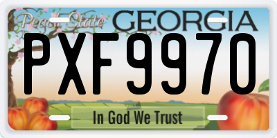 GA license plate PXF9970