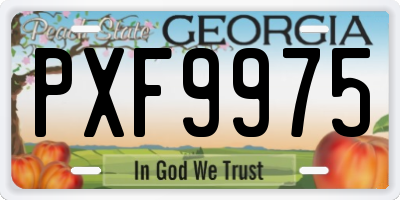 GA license plate PXF9975