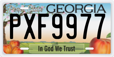 GA license plate PXF9977