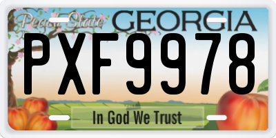 GA license plate PXF9978