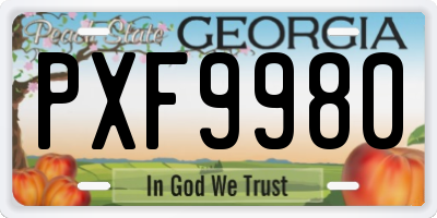 GA license plate PXF9980