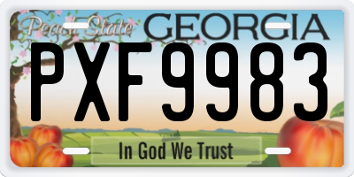 GA license plate PXF9983