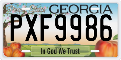 GA license plate PXF9986