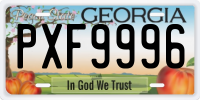 GA license plate PXF9996