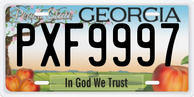 GA license plate PXF9997