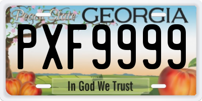 GA license plate PXF9999