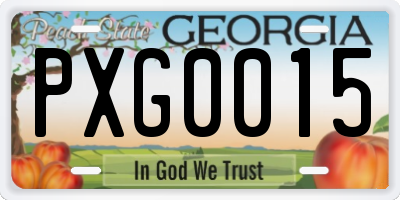 GA license plate PXG0015