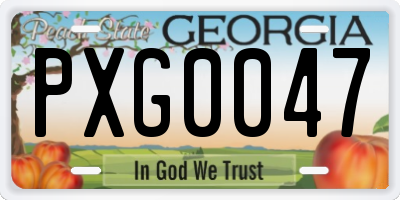 GA license plate PXG0047