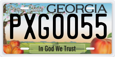 GA license plate PXG0055