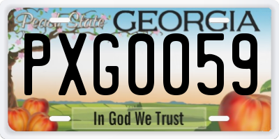 GA license plate PXG0059