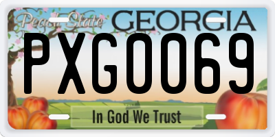 GA license plate PXG0069
