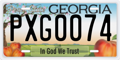 GA license plate PXG0074