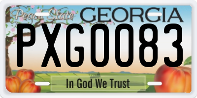 GA license plate PXG0083