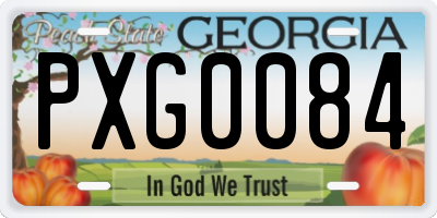 GA license plate PXG0084